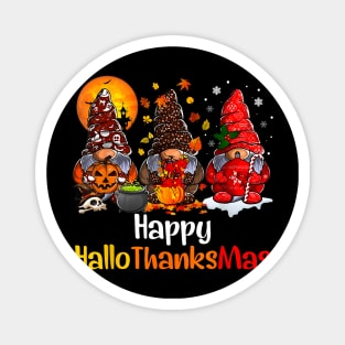 Happy Hallothanksmas Gnomes Halloween Thanksgiving Christmas Magnet